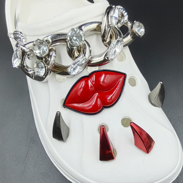 12 stykker Punk 3D Clog Sandaler Ornamenter, Sko Charms, Søte Sko