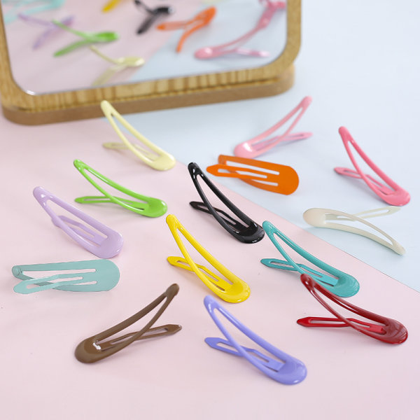 30Pcs Snap Hair Clips, 5cm Hair Barrettes, Metal Hair Barrettes,