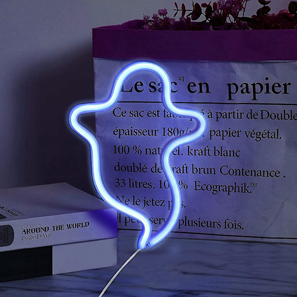 Halloween Ghost Neon Signs, Ghost Shape Led Neon Decorative Ligh