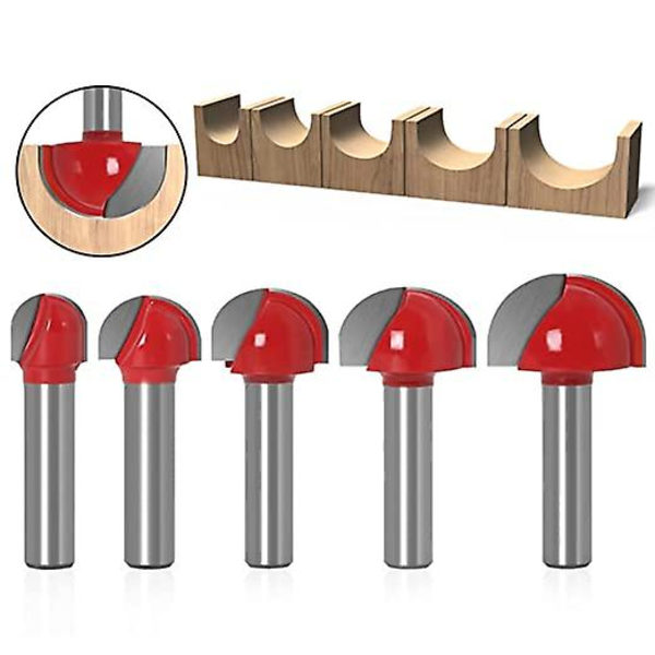 5 stk. 8mm træfræser med rund bund, fræserbit, gravering