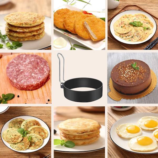 Äggringar Non Stick för Stekning, för Stekta Ägg, Pannkakor, Mcmuff