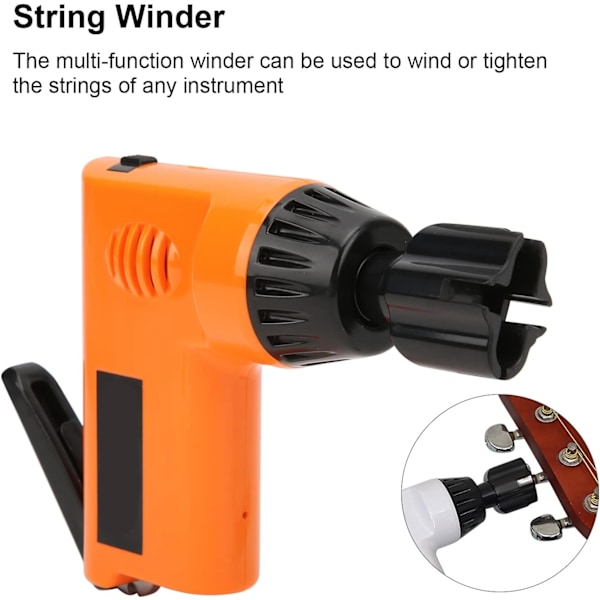 (Oranssi) 1 kpl langaton sähkökitaran viritin universaali instrumenttiviritin kitaran pora sisäänrakennetulla 800mAh ladattavalla akulla USB-kaapelilla