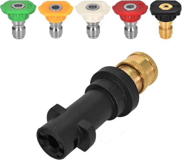 Adapter för högtryckstvätt, 1/4 snabbkoppling kompatibel med Karcher