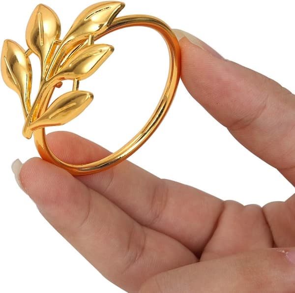 Guld + Blade, 10 stk. Guldfolie Servietring, Servietring, Serviet