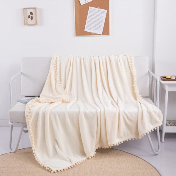 Flanellipeitto Pompom Nap -peitolla Cozy Bed Peitto Sof