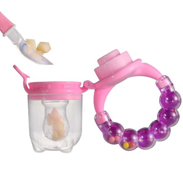 Baby Food Feeder Set Infant Fruit Feeding Rattle Pacifier Silico