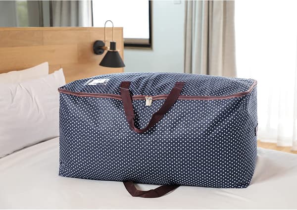 Blå-100L klespose, Oversized tykk oppbevaringspose, Reisepose (