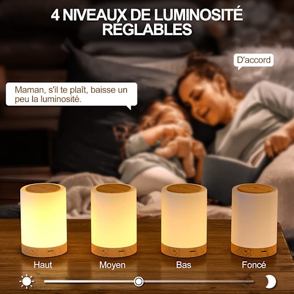Touch Bedside Lamp LED Natlampe Trådløs Natlampe med 11 G