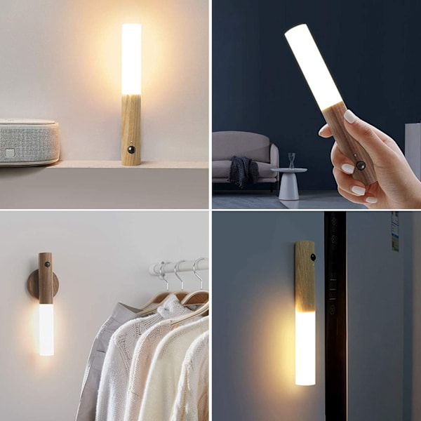 LED-belysning Trævæglampe Retro Batteri Vægskance Bevægelse