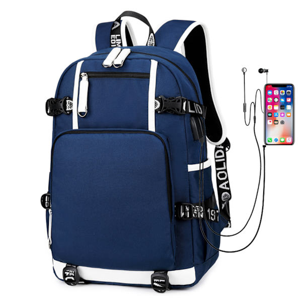 Jordan Rygsæk Fashion Skole Taske Ungdom Rejse Usb Opladning Multi