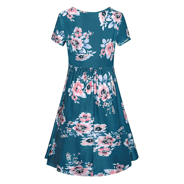 Kvinners Blomstrete Kort Ermet Sommer Maternity Care Amming