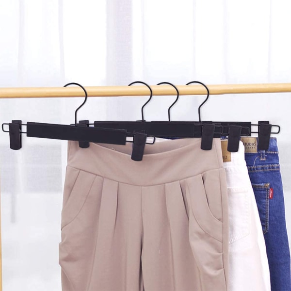 10 pakke buksebøjler med justerbare anti-rust klips til bukser,