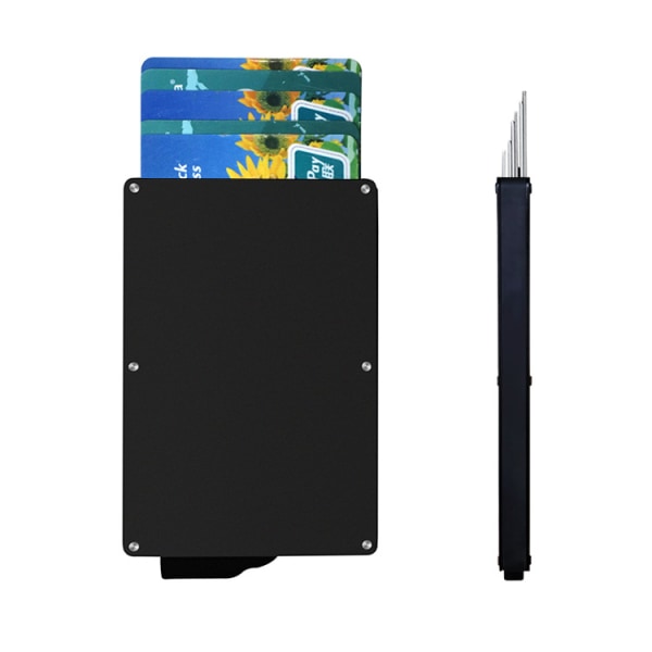 (Musta) korttilompakko, kova, kontaktiton korttisuojaus RFID:llä