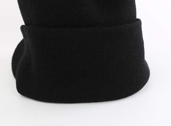 Herrar Vintermössa med Brätte Varm Dubbelstickad Manschettmössa C