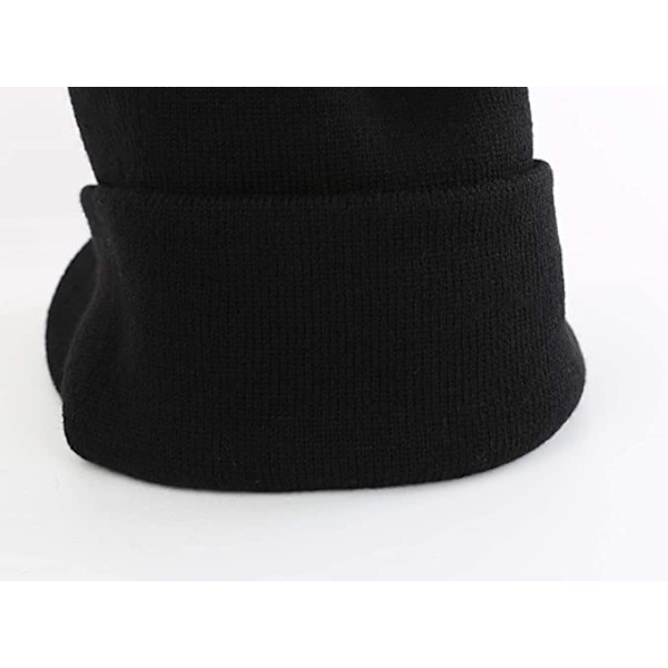 Herre Vinter Beanie Hat med Skygge Varm Dobbelt Strik Manchet Beanie C