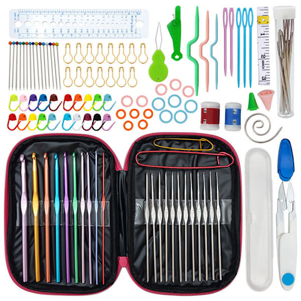 119 PCS virknålsset, aluminium virknålar, verktygssats C