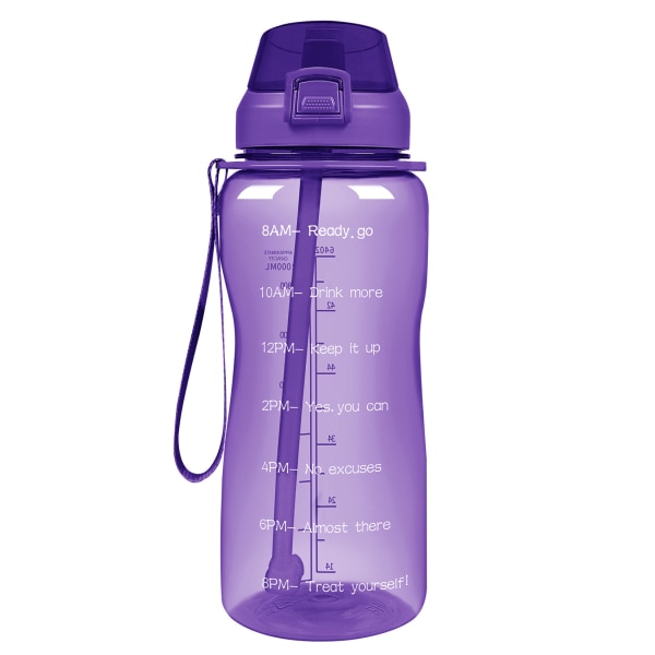 1,6L sportsvannflaske med motiverende tidsmarkør, Leak Proo