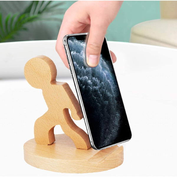 Telefonhållare, Trä Smartphonehållare, Kung Fu Kid Mobiltelefon