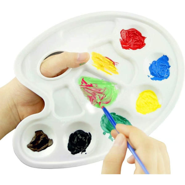 Hvit - 1 stk Oval plastmalingsskuff