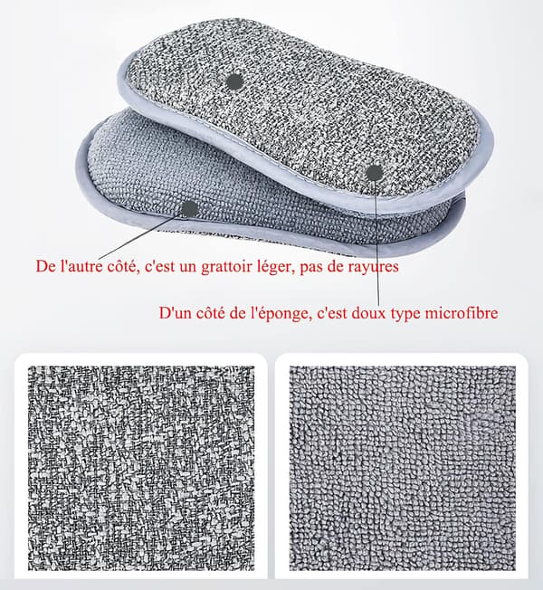 6 Genanvendelige Vaskbare Mikrofiber Opvaskesvampe til Køkken Pl