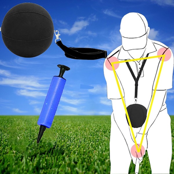 Golfboll, Golfsvingstränare Träningsboll, Hjälp Assist Boll Träningsundervisning, Justerbar Smart Arm Träningsställning Till (Black)