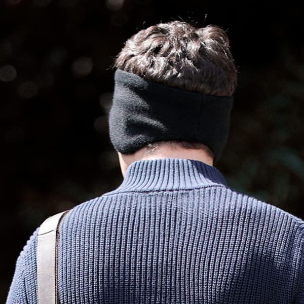 (Svart) Fleece Ørevarmere Øremuffer Hodebånd for Menn Kvinner Løping
