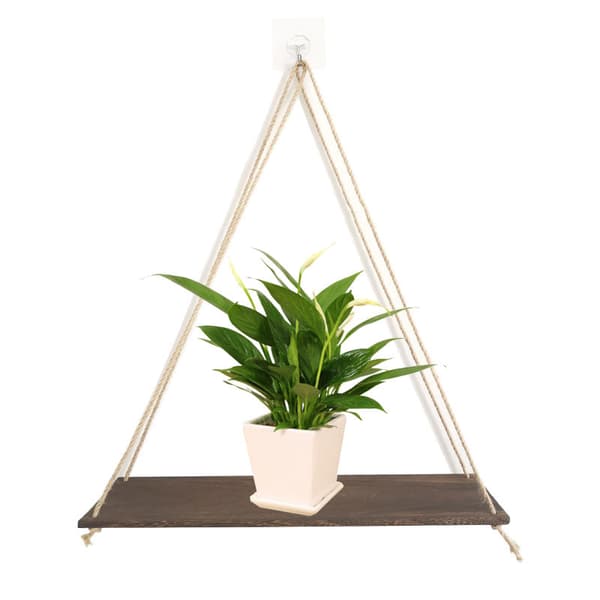 Original träfärg, set med 2, hängande planter och geometrisk vägg