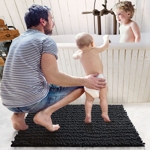 Badrumsmatta 50 x 80 cm, superabsorberande plyschmikrofiber, halkfri