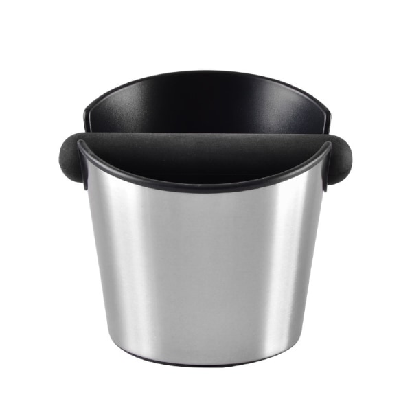 knock box, black coffee accessory Matte silver round - Knock Box