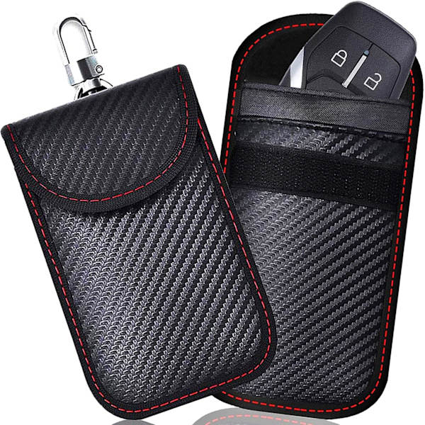 Anti Car Key Case Signal Blocking Faraday Pouch Bag, Set of 2 Si