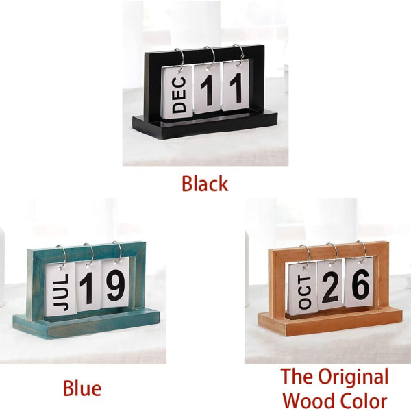 Trefargetre Vintage Evighetskalender, Trefargetre Flip Kalender Trefargetre H