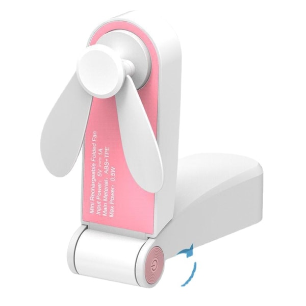 Pink Color-Mini kannettava taskutuuletin, pöytätuuletin, USB, lataus