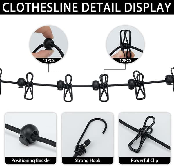 2 st Klädstreck, Bärbar Elastisk Justerbar Retractable Ou