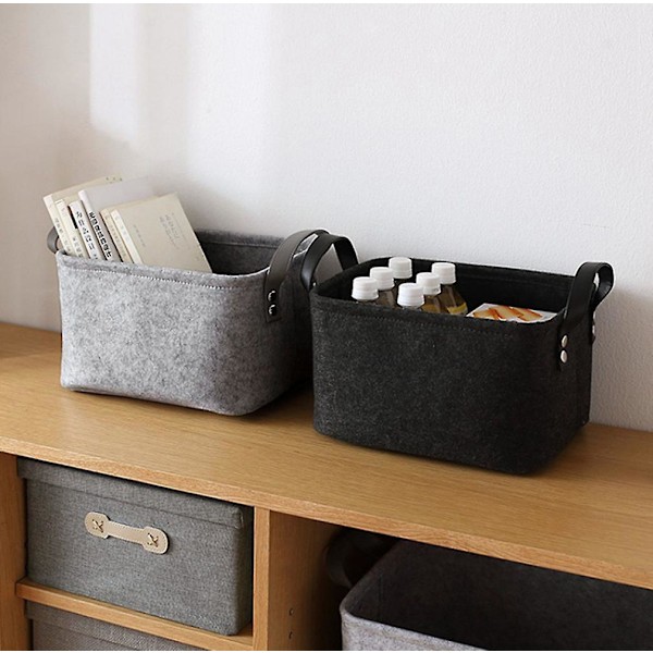 Oppbevaringskurv med to håndtak, filt kurv for leker, bøker, magasiner 39CM*29CM*25CM