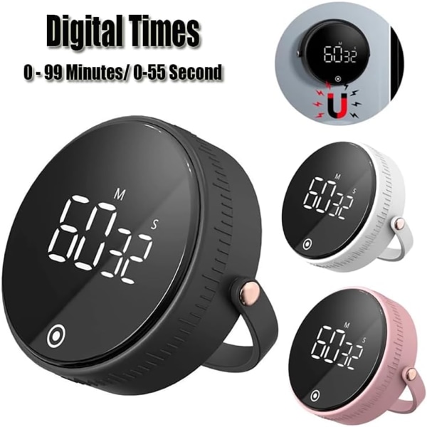 (Färg: Svart) Kök Stoppur, Digital Timer, Manuell Nedräkning