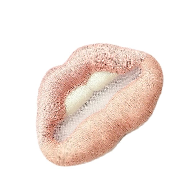 3 stk. Pink Lip Sy Applikationer 3d Mund Net Mesh Lace Broderi Patches Badges Beklædningsudsmykning Til Tøj Diy Håndværk