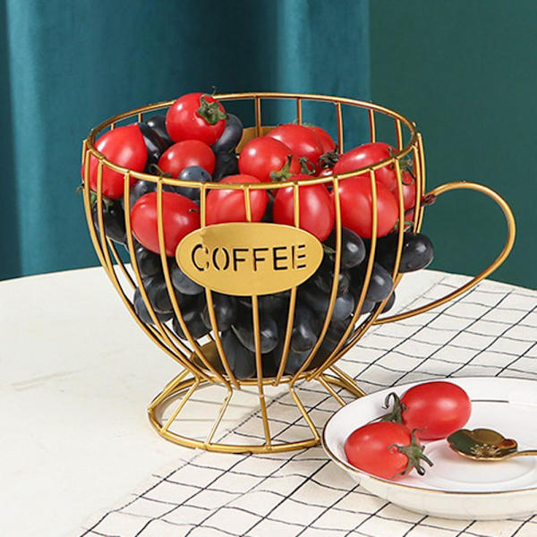 Jern Fruktskål Kaffe Pude Form Fruktbeholder Snacks Disp