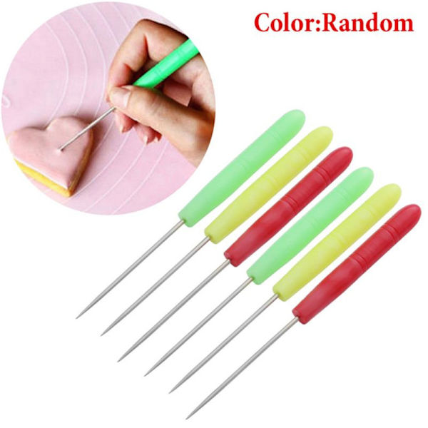 6 stk. Flip Sugar Cookie Exhaust Pin Frosting Rørepinne Sugar Flower Embossing Marking Pin