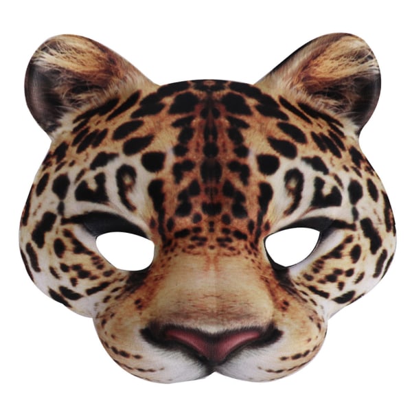 Halvt ansigt dyr gepard maske cosplay kostume pandebånd hallo