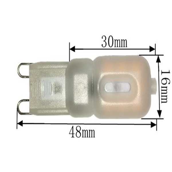 Pakke med 8 LED G9 LED-pærer 220 V Naturlig hvit 3000 K 3 W halogen