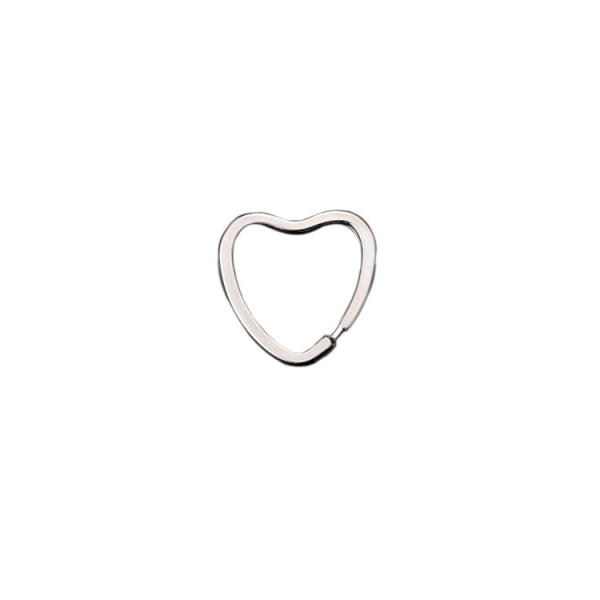 Hjerteformet delt ring - sett med 20, karabinnøkkelring