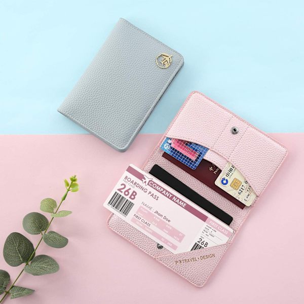 Pas Pas Etui, PU Læder Rejse Tegnebog Etui Organiser f