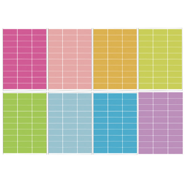 240 stykker fargede etiketter Rektangulære fargekodeetiketter-klistremerke