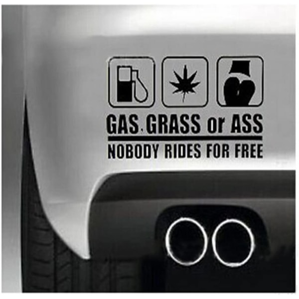 5 Pack Gass Grass eller Ass Ingen rir gratis Bil Decal No Free