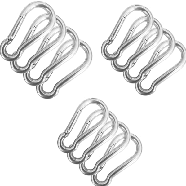 12 stainless steel spring hooks - 304 stainless steel clips,