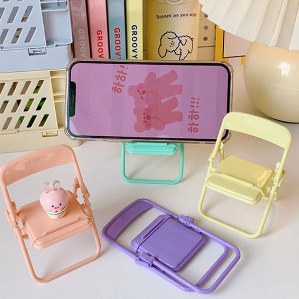 Mini Foldbar Mobiltelefonstol, 4 Farver