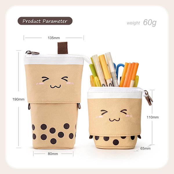 Brun-Teacher Student Retractable Pencil Case Pencil Case Pencil