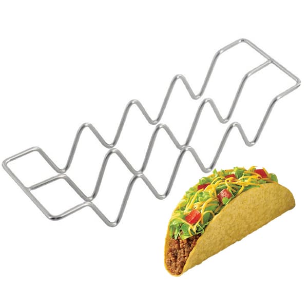2 rustfrie stål tortillas, vaffelstativ, w-formet maistårn