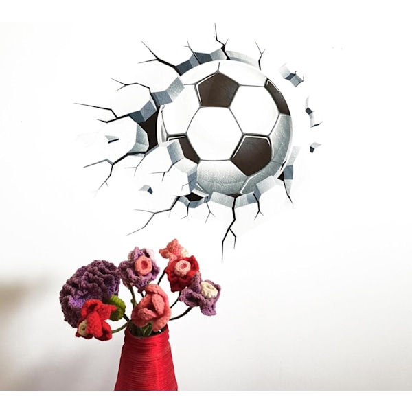 (A) Fotboll Väggdekaler Barnrum Dekoration Tonårspojke Sovrumsdekor 3D Fotboll Vägg Affisch Klistermärke Dekal