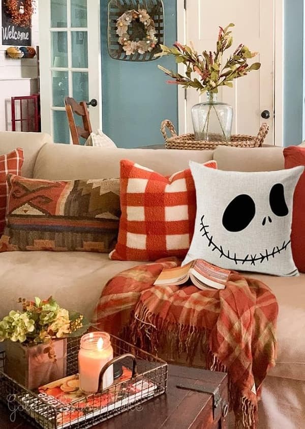Nightmare Before Christmas Bomull Linne Kvadratisk Kuddfodral